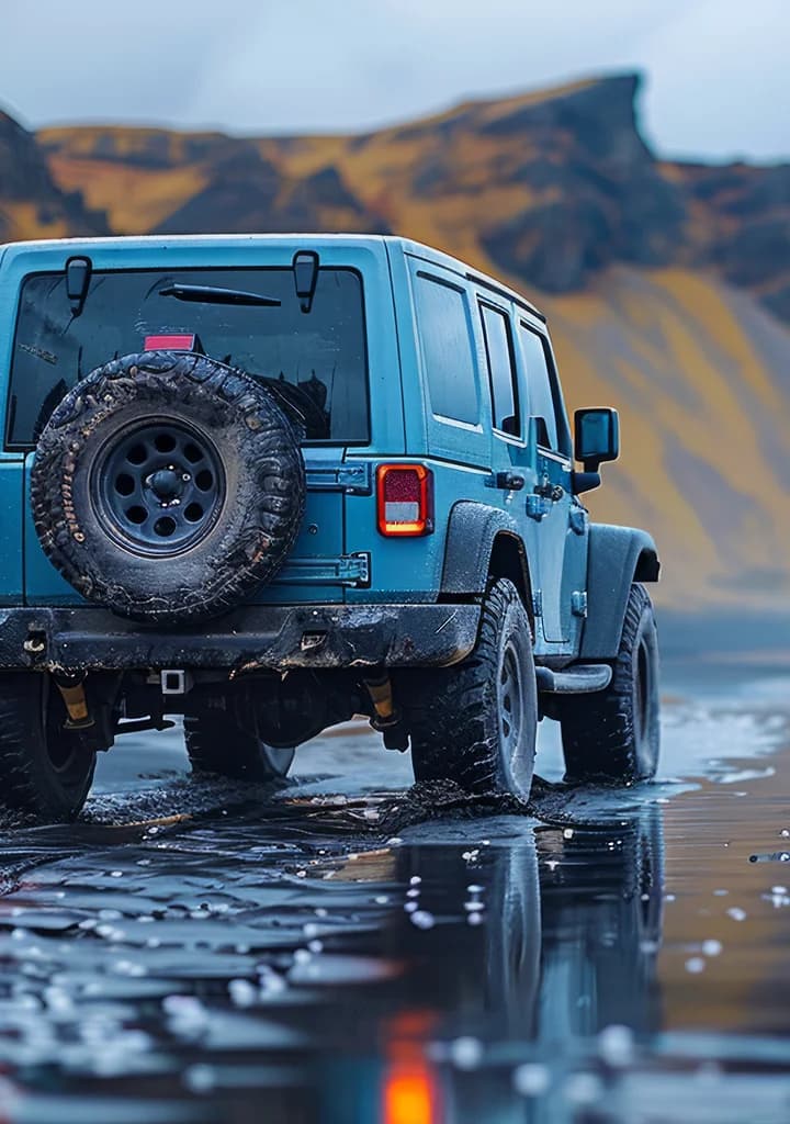 Blue Jeep off-road